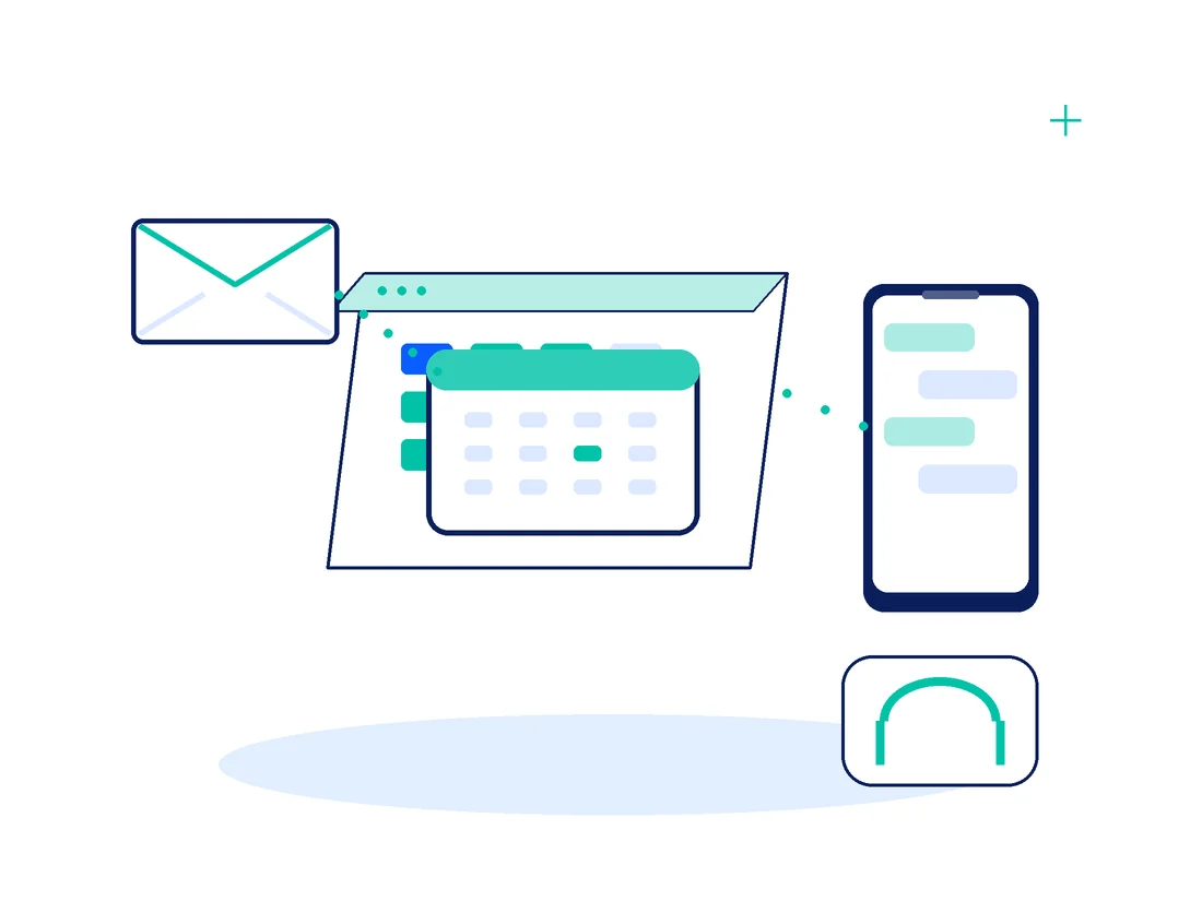 Illustration of a demo request between a business and a software team